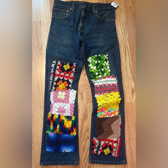 Urban Renewal Levi Strauss & Co. 517 Colorful Patchwork Women Jeans size 32/32 - Picture 2 of 8